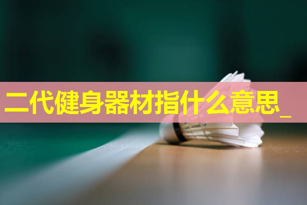 二代健身器材指什么意思_ 二代健身器材指什么意思_